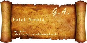 Gelei Arnold névjegykártya